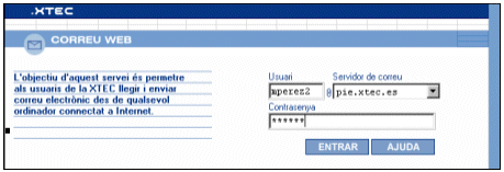 Aspecte de l'accs al CorreuWeb