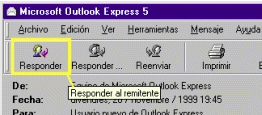 Respondre a un missatge amb Outlook Express