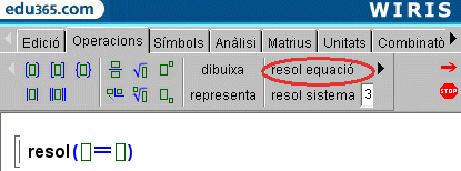 comanda per resoldre una equaci�