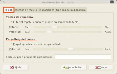 Configuració del teclat