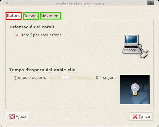configuració del ratolí