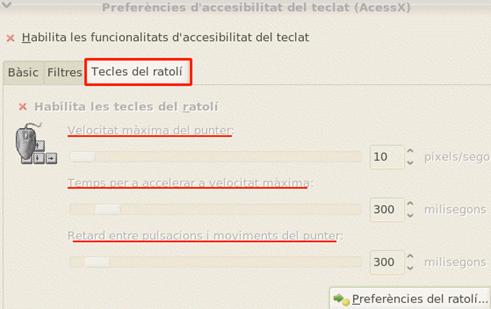 configuració tecles del ratolí