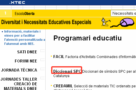 web programari educatiu Necessitats Educatives Especials