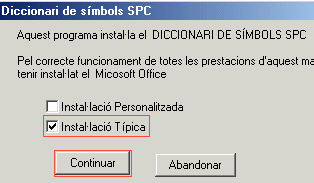 Tipus d'instal·lació