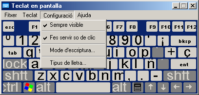 Menú Configuració