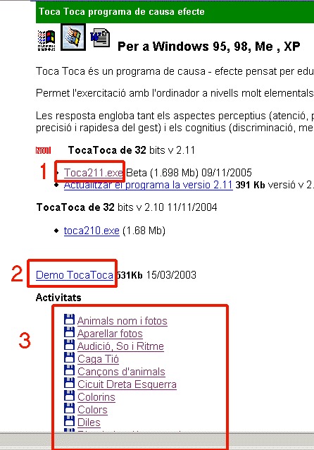tocaToca: programa i aplicacions