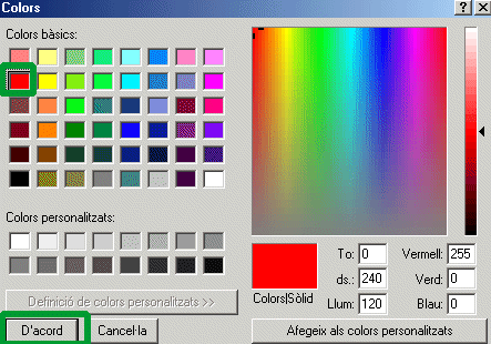 paleta de colors