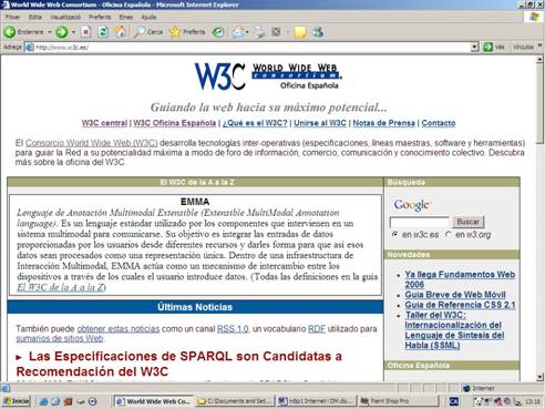 web del Consorci Mundial del Web