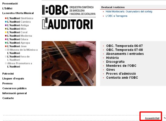 Web de l’Orquestra Simfònica de Barcelona i Nacional de Catalunya