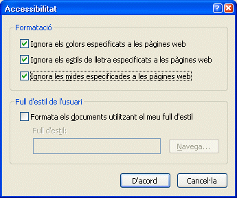 Opcions accessibilitat