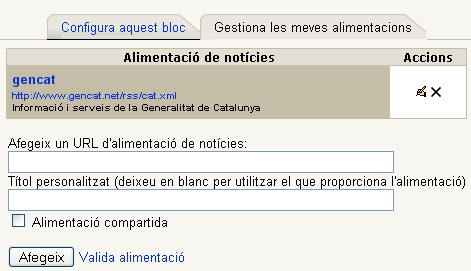 Alimentació RSS Alimentació RSS