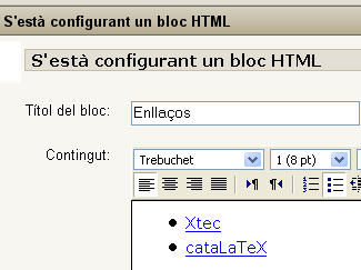 Editant el bloc Editant el bloc