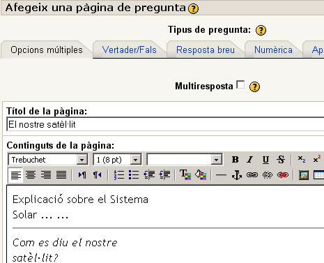 Com crear una lliçó: addició de pàgines Com crear una lliçó: addició de pàgines