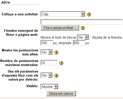 Com crear una lliçó: els paràmetres inicials Com crear una lliçó: els paràmetres inicials