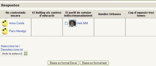 Llistat de les consultes Llistat de les consultes