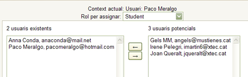 Assignar rols Assignar rols