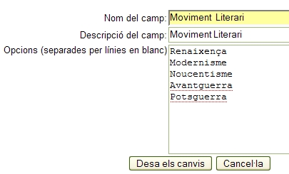 Menú Selecció Menú Selecció