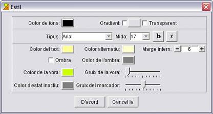 Opcions d'Estil