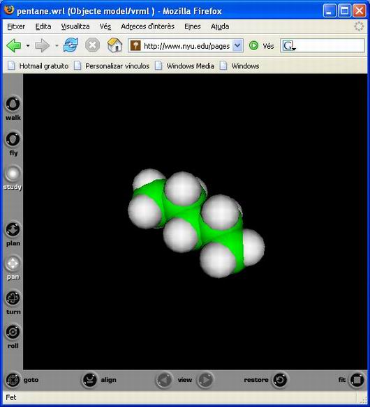 Estructura 3D de la molècula del pentà
