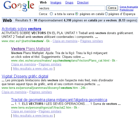 Resultats Google