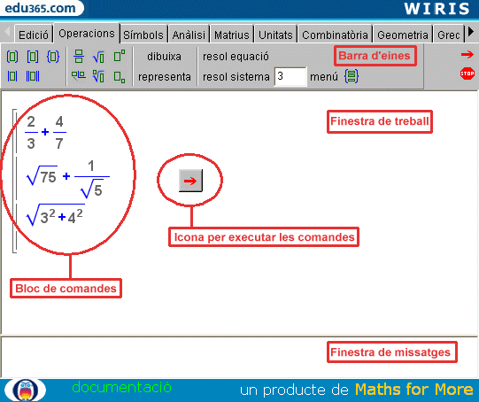 Interfície gràfica de la Wiris