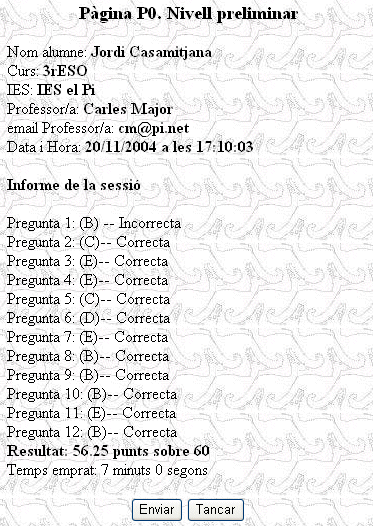 informe de la sessió