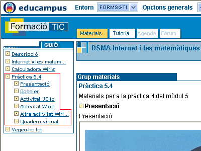 Materials d'aquesta pràctica