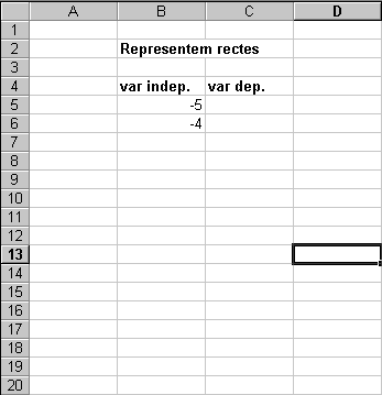 Crear una taula de valors