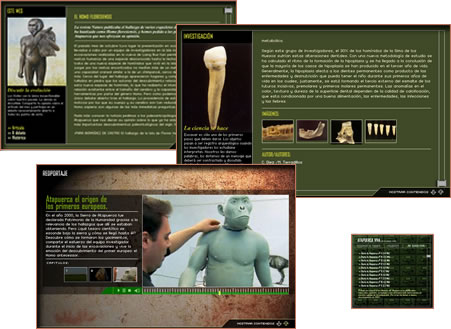 Opcions de la secció Atapuerca viva