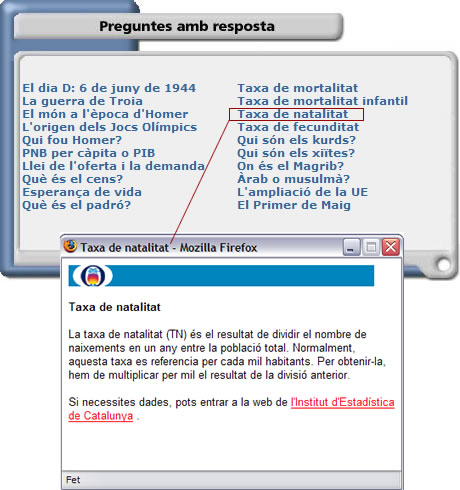 Apartat Preguntes amb resposta