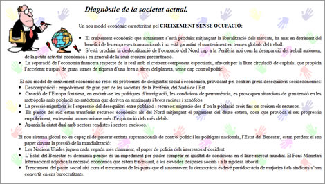 Diagnòstic de la societat actual