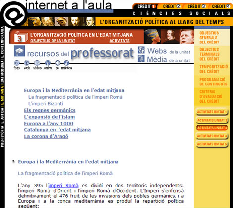 Internet a l'aula: Europa i la Mediterrnia en l'edat mitjana