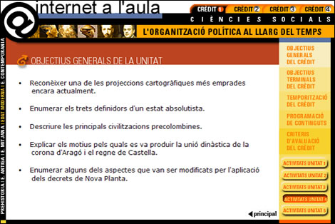 Internet a l'aula: l'estat absolutista, descobriments...