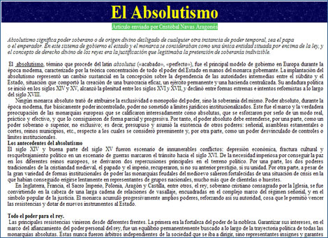 El absolutismo