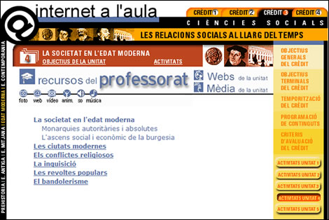 Internet a l'aula: la societat a l'edat moderna