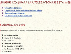 Sugerencias para la utilización de la web