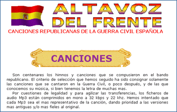 Altavoz del frente: canciones republicanas de la guerra civil espaola