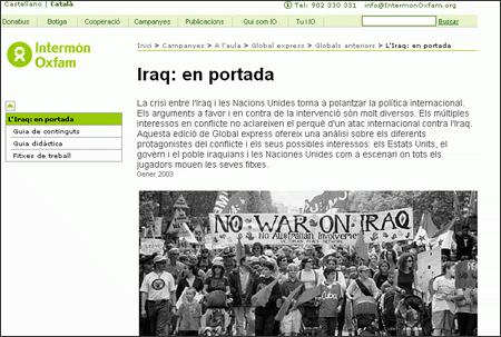 Intermn Oxfam. Iraq: en portada