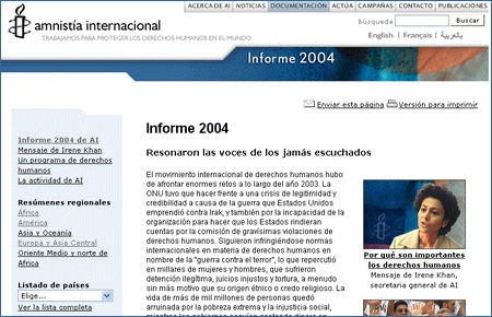 Amnistía internacional: informe 2004