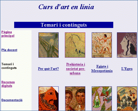 Curs d'art en lnia: temari i continguts