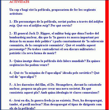 Activitats visionat pel·lícula