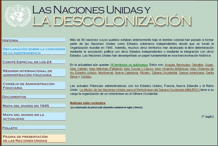 Las Naciones Unidas y la Descolonización