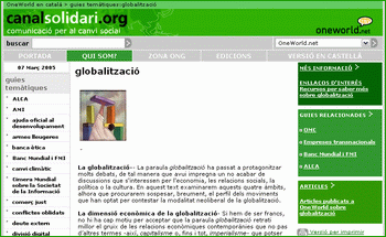 Canalsolidari.org: comunicació per al canvi social. Globalització
