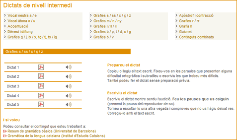 Dictats nivell intermedi Dictats nivell intermedi