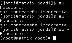 login incorrecte