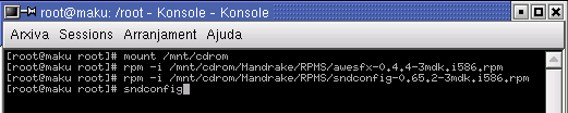 sndconfig 1